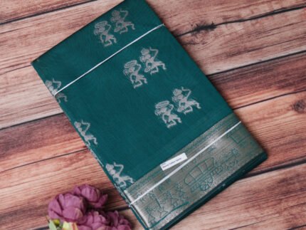 Chanderi Cotton Saree with Jacquard Border