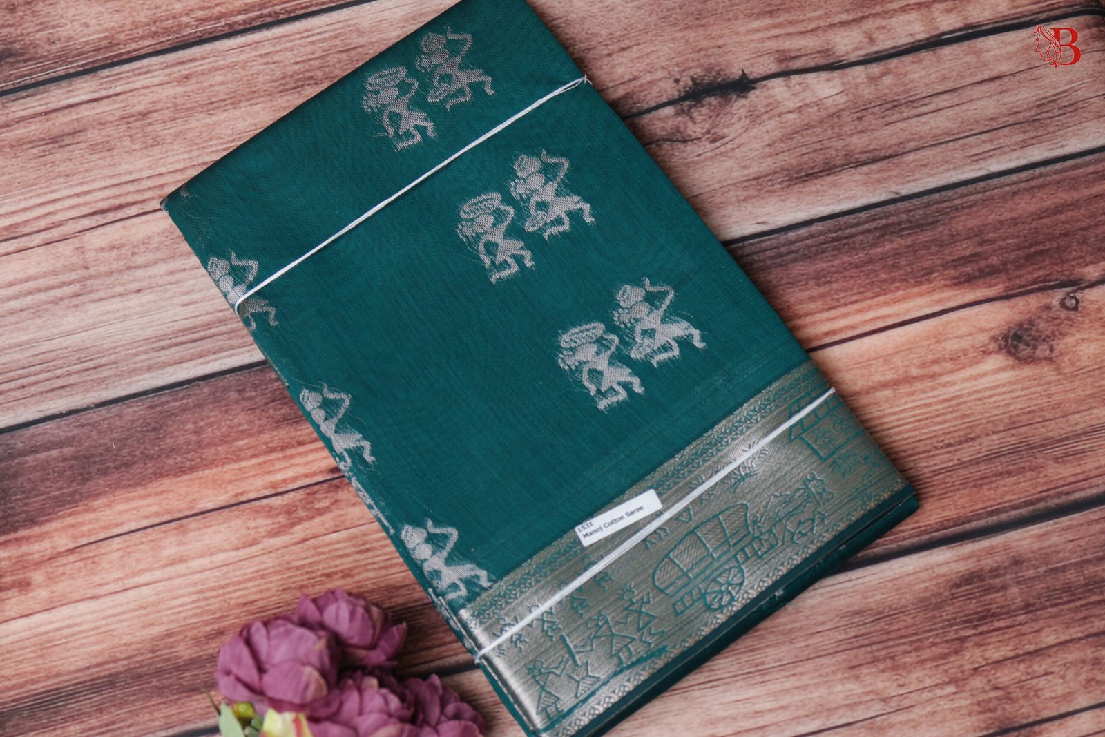 59 Chanderi Cotton Saree with Jacquard Border - Image 1