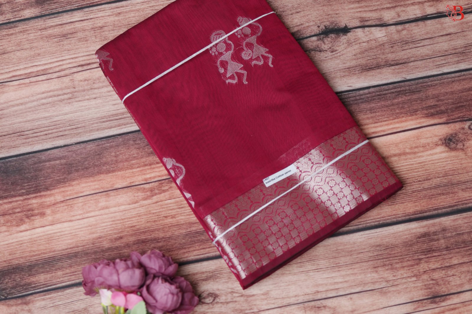 63 Chanderi Cotton Saree with Jacquard Border - Image 1