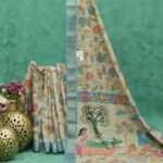 Traditional Kalamkari Cream Saree