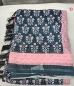 Luxury Textured Linen Saree - Image 2