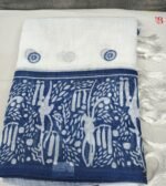 Exquisite Textured Linen Saree - Image 2