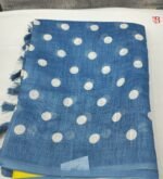 Luxury Textured Linen Saree - Image 2