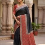 Exquisite Textured Linen Saree