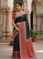 Exquisite Textured Linen Saree
