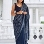 Exquisite Textured Linen Saree
