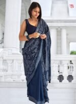 Exquisite Textured Linen Saree