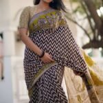 Elegant Contemporary Linen Saree