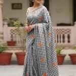 Elegant Contemporary Linen Saree