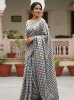 Elegant Contemporary Linen Saree
