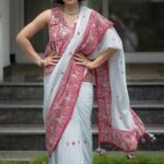 Exquisite Textured Linen Saree