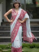 Exquisite Textured Linen Saree
