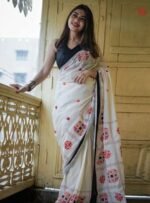 Exquisite Textured Linen Saree