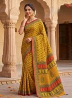 Exquisite Textured Linen Saree