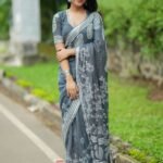 Elegant Contemporary Linen Saree
