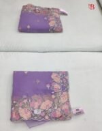 Delicate Floral Embroidered Chiffon Saree - Image 2
