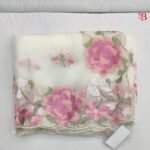 Delicate Floral Embroidered Chiffon Saree