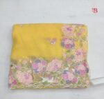 Delicate Floral Embroidered Chiffon Saree