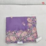 Delicate Floral Embroidered Chiffon Saree
