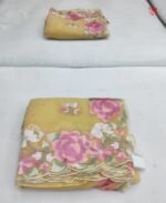 Delicate Floral Embroidered Chiffon Saree - Image 2