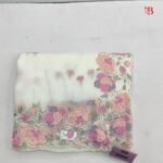 Delicate Floral Embroidered Chiffon Saree