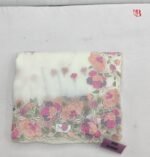 Delicate Floral Embroidered Chiffon Saree