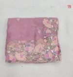 Delicate Floral Embroidered Chiffon Saree